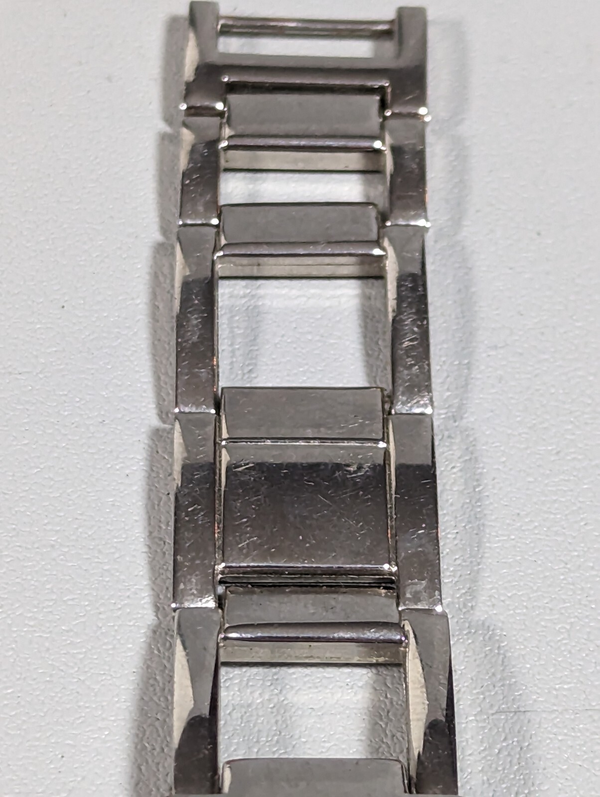 Silver Tone Dial Rectangle Case Square Link Brace… - image 2