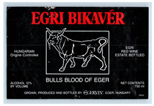 Vintage Egri Bikaver Bulls Blood Of Eger Paper Wine Label Original S83E
