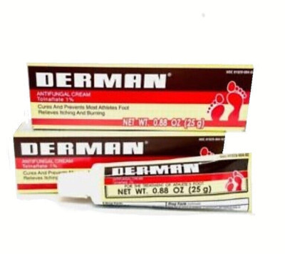 Derman Antifungal Cream Fungus, Athlete's Foot Treatment 0.88 oz (2 Pack)