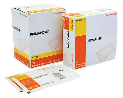 Primapore Adhesive Wound Dressing 8.3x6cm 10x8cm 15x8cm Sterile Smith & Nephew