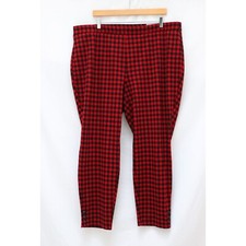 Talbots Ankle Snap Ponte Legging Buffalo Check Skinny Pants 3X Plus Size Plaid