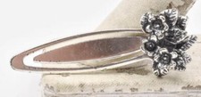 Vintage Sterling Silver Made in Italy Flower Motif Modern Bookmark 2.4