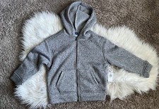 Old Navy Boys Cozy Sherpa-Lined Zip Hoodie Grey S-6