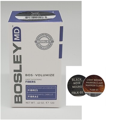Bosley MD Hair Thickening Fibers for Thinning Hair YOU PICK Light Brown or Black