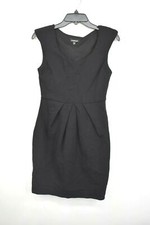 Bebe Womens Little Black Dress Sleeveless Scoop Neck Fitted Waist Slip On S