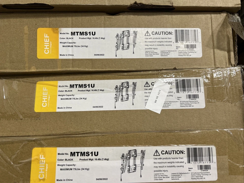 Chief Medium Fusion Micro-Adjustable Tilt Wall Mount Black MTMS1U - Image 2 of 2