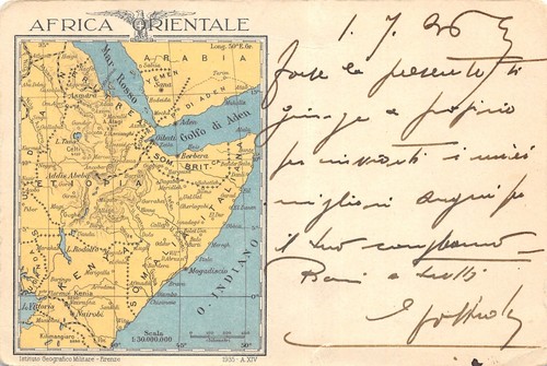 8-74) CARTOLINA GUERRA AFRICA POSTA MILITARE FRANCHIGIA ASMARA RIMINI - Picture 2 of 2