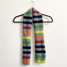 Kids' Striped Rainbow Fleece Scarf 9 in x 53 in EUC