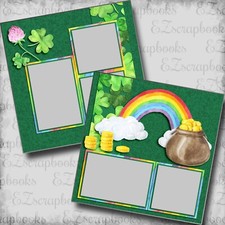 Pretty Shamrocks - 2 Premade Scrapbook Pages - EZ Layout 5952
