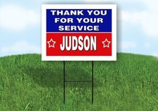 JUDSON THANK YOU SERVICE 18 in x 24 in Yard Sign Road Sign with Stand