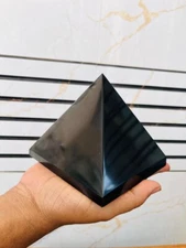Large Black Tourmaline Pyramid Hand Carved Crystal Home Office DecorativePyramid