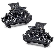 Paris CP2391/2 Set of 2 French Hair Clip for Women, Small Black Black 1"