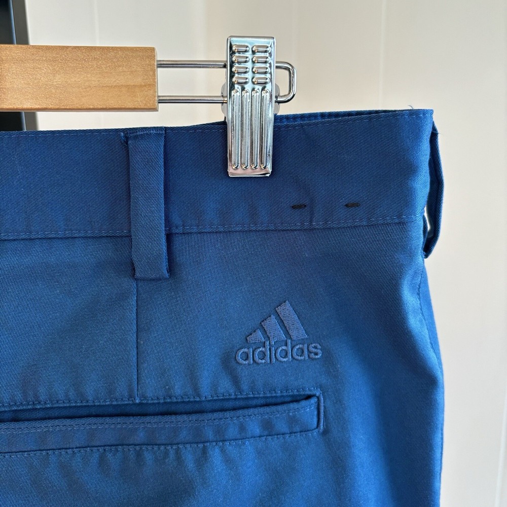 Adidas Mens Blue Golf Tech Chino Pants 34x31 Flat Front Activewear