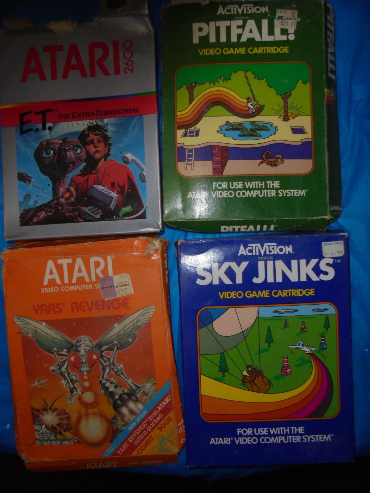 Atari 2600 game cartridges, atari 2600 in boxes, 29 atari games, atari