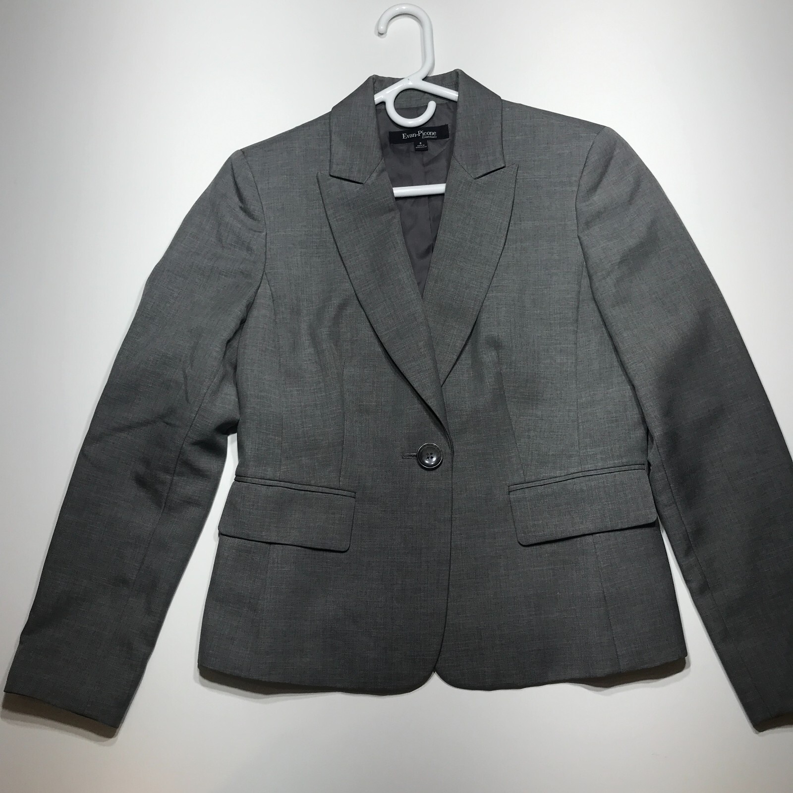 Evan Picone Essentials Gray Blazer Jacket One But… - image 1