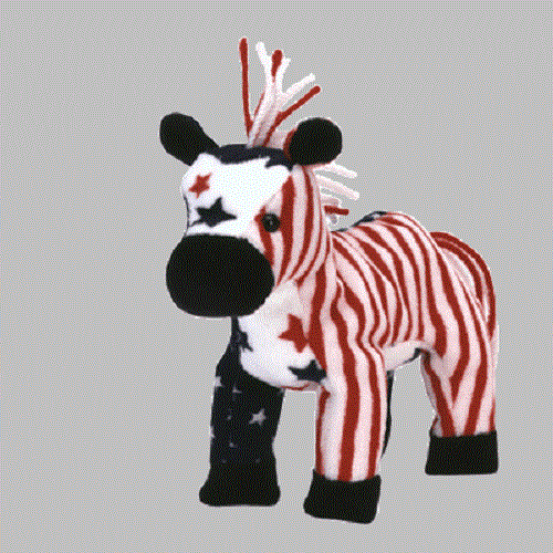 Ty Beanie Baby -LEFTY 2000- Red, White & Blue Donkey 6"...NEW - Bild 2 von 2
