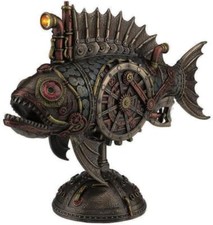 Steampunk Submarine Melanocetus Supero Duo Angler Fish Sculpture Night Light