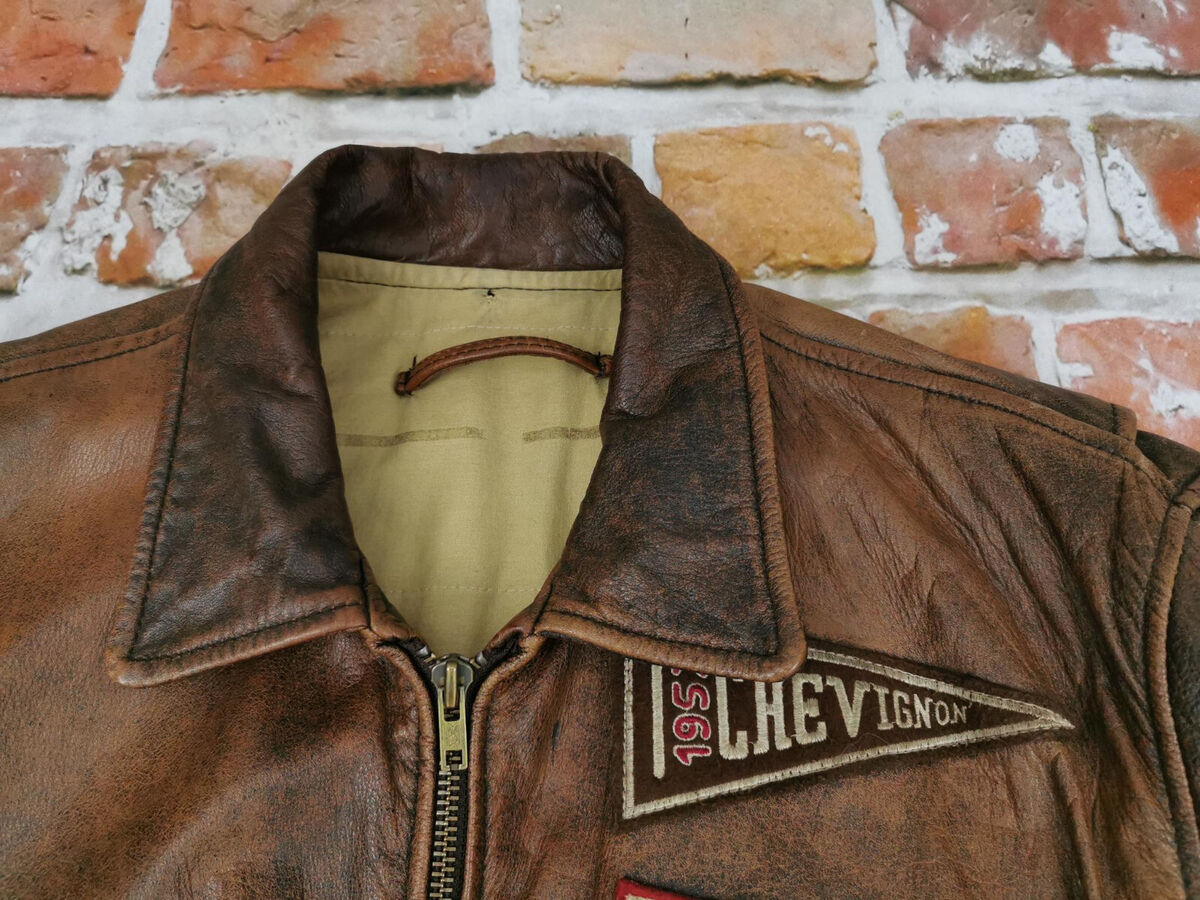Chevignon Pilot Vintage Leather Jacket 1957 Thornes Pennant Chevignon Pilot Vintage Leather Jacket 1957 Thornes Pennant