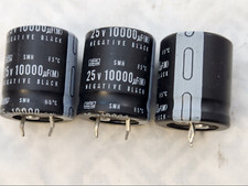 3 LOT NEW NIPPON Low Profile Snap In Electrolytic Capacitor 10000uf 25V 25x30mm