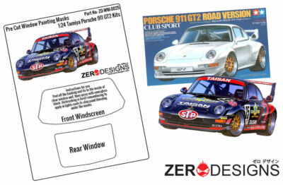Zero Paints 1/24 911 GT2 Window Pre-Cut Painting Masks for Tamiya kits