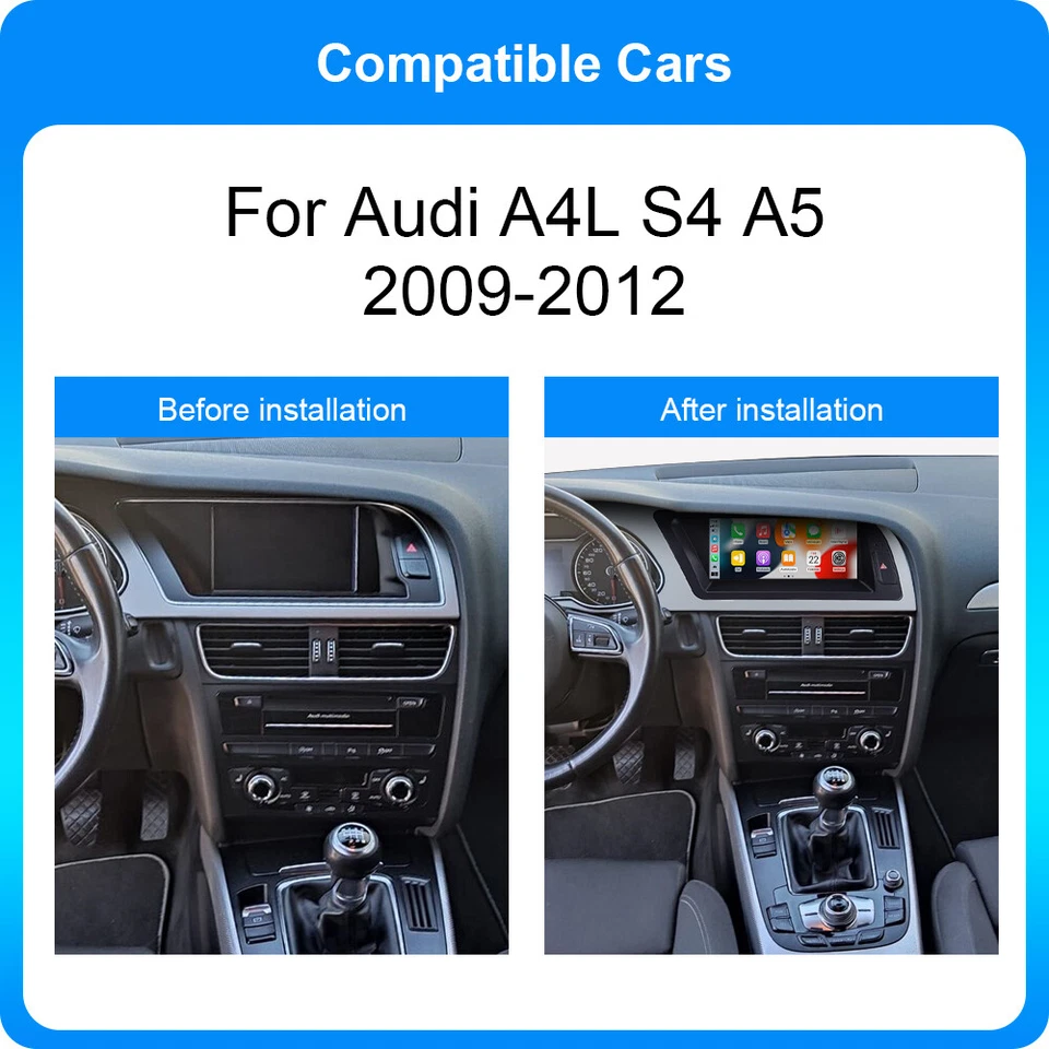 Für Audi A4/B8/S4/S5 2009-2012 8.8" Autoradio CarPlay SWC Wifi GPS Android 14 - Bild 2 von 4