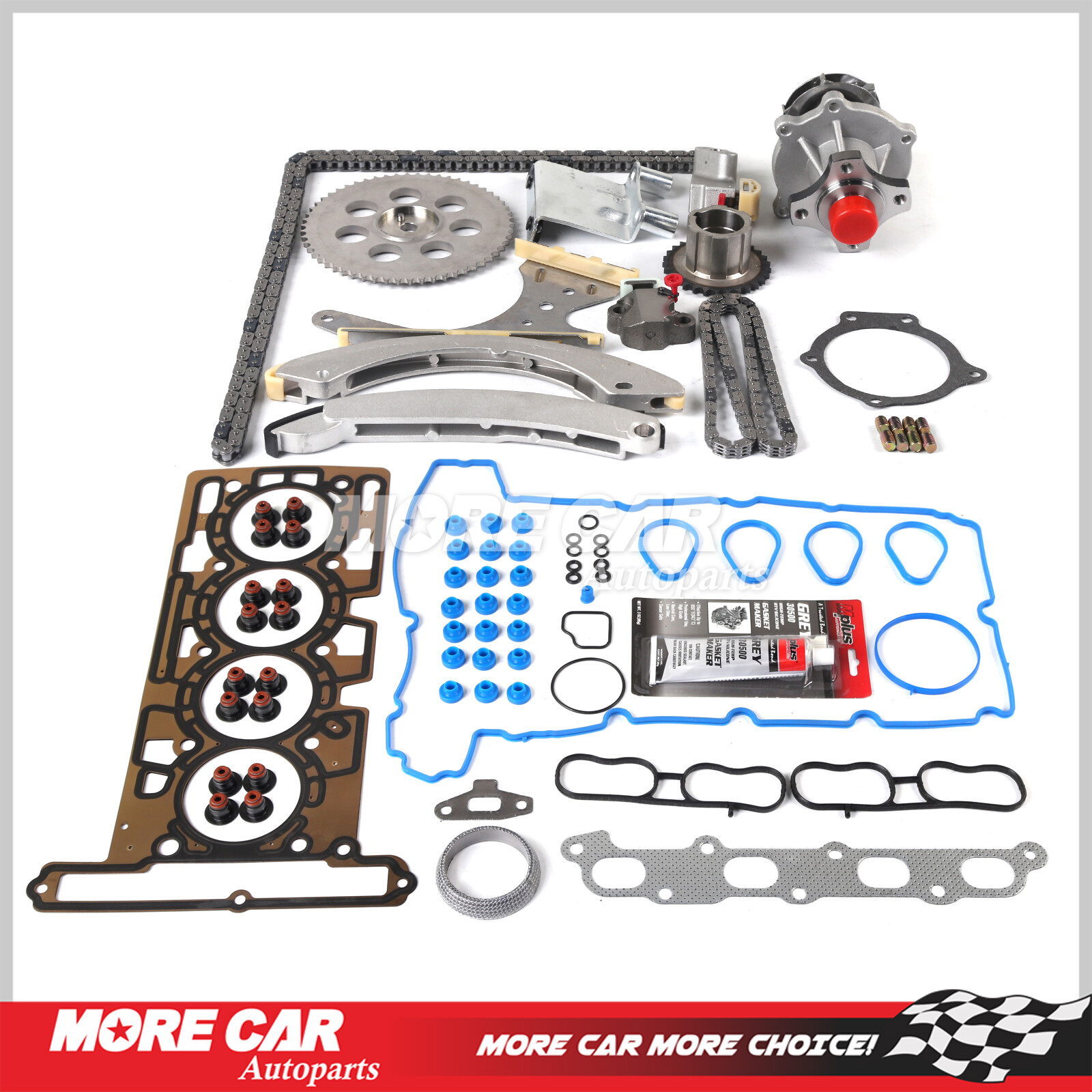 Timing Chain Kit Water Pump Head Gasket Set Fit 0406 Chevrolet GMC