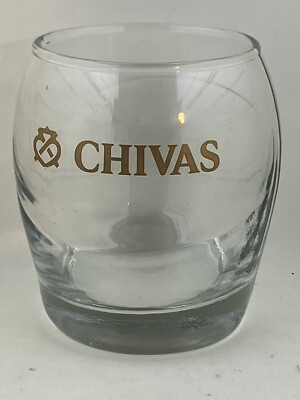 4 Chivas Regal Whiskey Rocks Glasses Gold Letter Logo New Perfect Condition