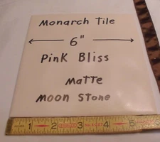 Vintage *Pink Bliss* Moon-Stone texture...Ceramic Floor Tile 6" X 6" by Monarch