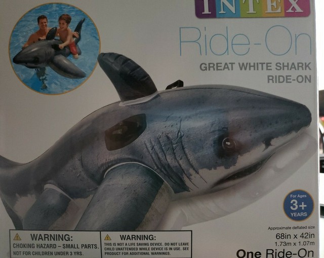 intex great white shark pool float