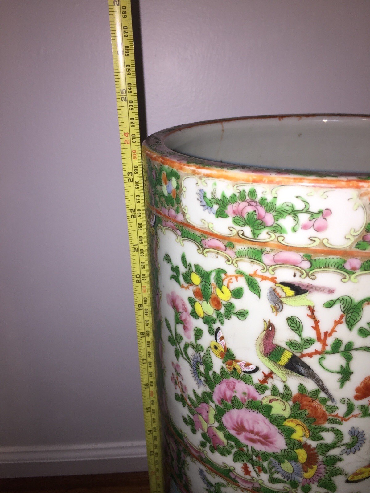 24" Rose Medallion Porcelain Umbrella Stand eBay