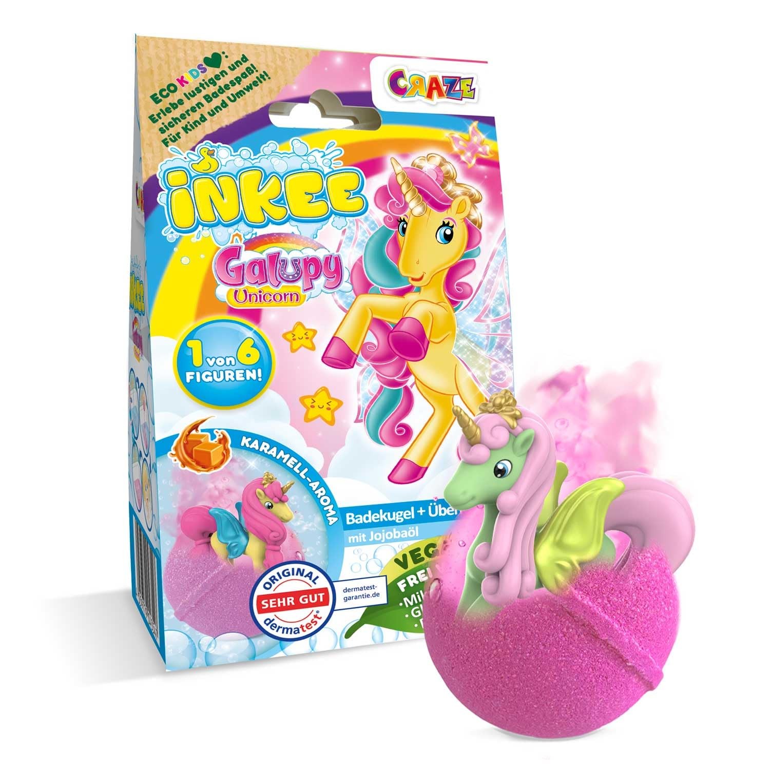INKEE Galupy Unicorn Surprise Bath Bomb, Bomb 1 count (Pack of 1), Pink