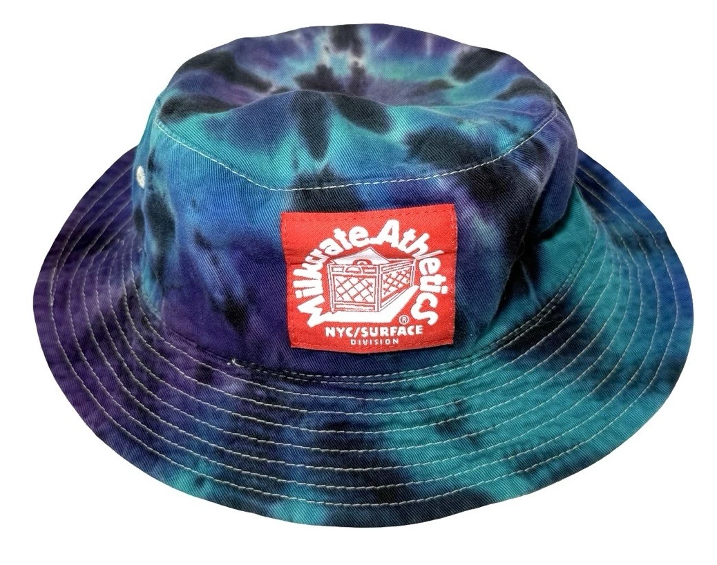 Milkcrate Athletics NYC Hat One Size Hippy Tie Dye Bucket Skate Streetwear Blue