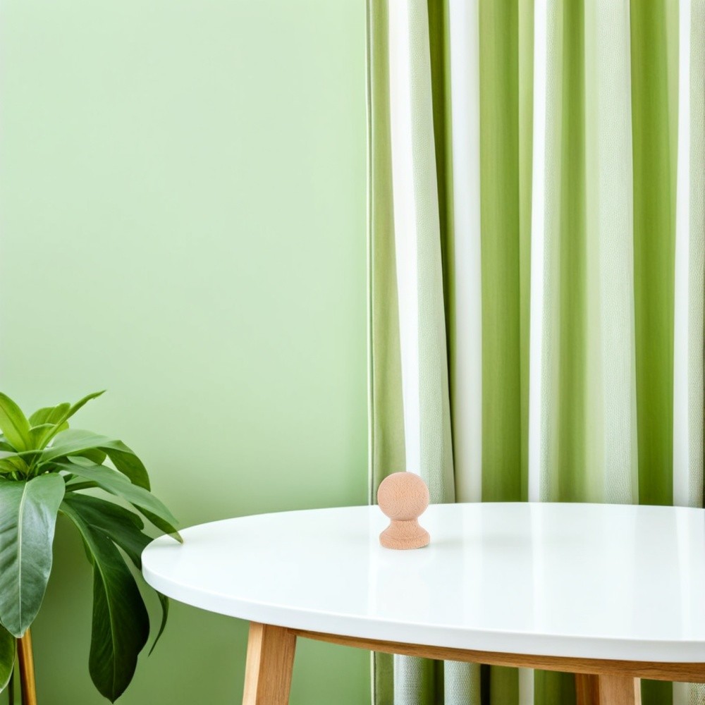  2pcs Bed Post Finials: 6 cm Ball Finial Tops Wooden Fence Topper Caps - Curtain