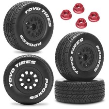 Rc Wheels And Tires With 12mm Hex For 110 Slash Rc Off-road Car Short Course...