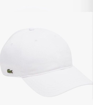New Lacoste White Adjustable Cotton Twill Cap Crocodile Men Tennis Golf Preppy