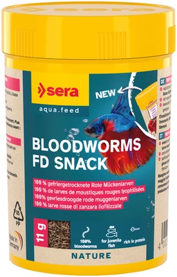 sera Bloodworms FD Snack | Fischfutter | gefriergetrocknete rote Mückenlarven
