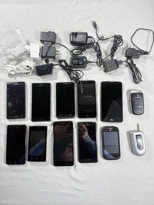 MIX Lot of 12 Cell Phones PARTS ONLY Misc Coolpad Sony Motorola Galaxy Droid +