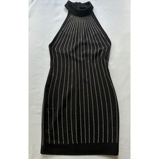Windsor Black Rhinestone Halter Neck Mini Dress Size small