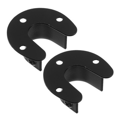 2 Pcs Stainless Steel Rod Socket U-shaped Holder Curtain Pole Support Closet