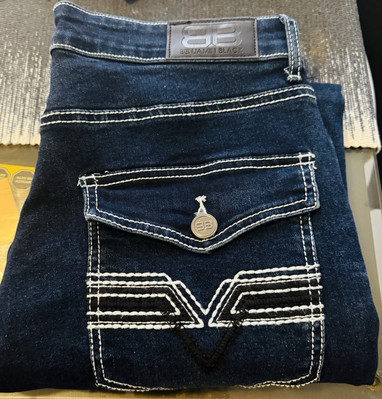 BENJAMIN BLACK - Men's Designer Jeans Dark Denim / 34 x 32