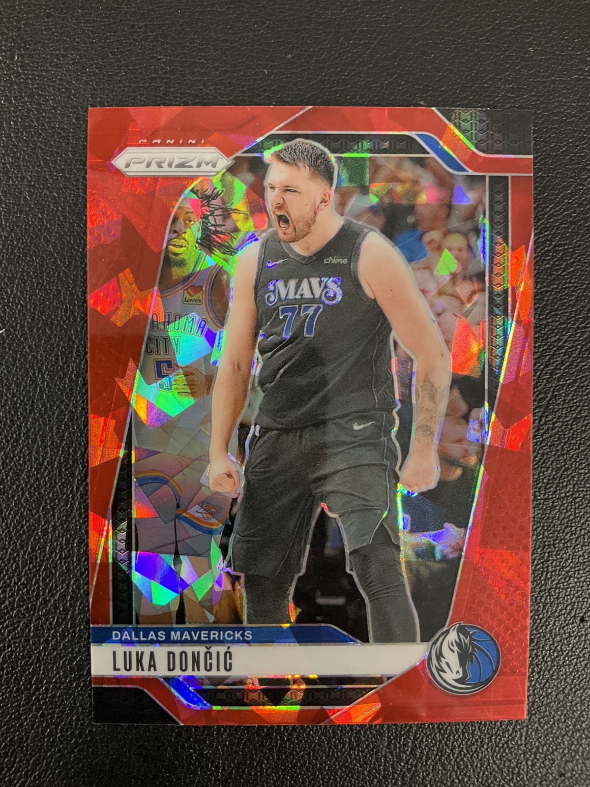 2024-25 Panini Prizm #89 Luka Doncic Prizms Red Ice Dallas Mavericks