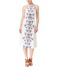 maison Jules Womens Cotton Embroidered Shift Dress, brightwhite, XXS
