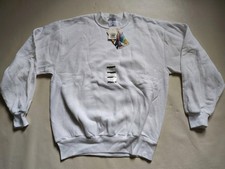 Jerzees Vintage White Blank Crewneck Sweatshirt Made in USA Size M NWT