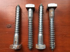 10 x M12 12mm X 100mm Coach Screws Wood Zinc Plated Square Head