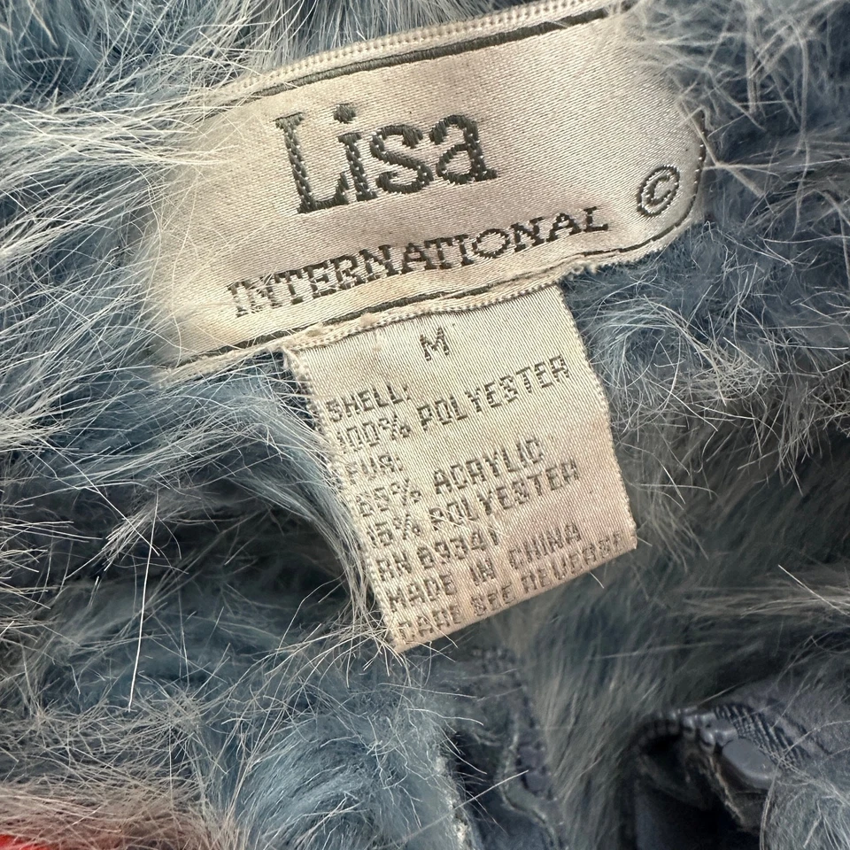 Chaleco Lisa International Mujer Talla M Imitación Gamuza Forrado Sherpa Y2K Retro Suave Grunge Foto 3 de 4