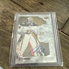 John Gibson, UD 2019-20 Engrained Auto Anaheim Ducks