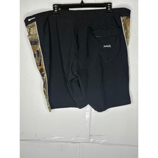 Hurley Mens RealTree Camo Board Shorts Black Swim Trunks Size 38 Graphic Logo