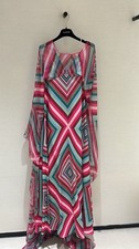 46IT - Valentino Silk Multicolor Cape effect kaftan maxi Dress - BNWT