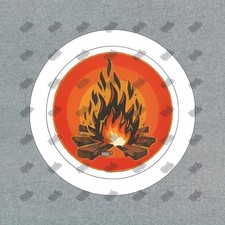 Campfire Vinyl Sticker Outdoor Adventure Decal Cozy Fire Design for 249069