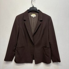 Hobbs London Women Blazer Jacket Size US 14 UK 18 Brown Wool Blend D071 -25
